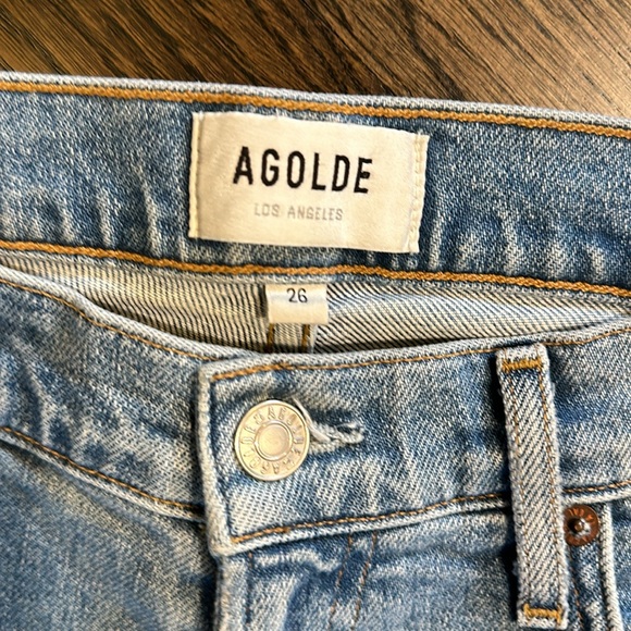 Agolde Toni Pristine Blue Mid Rise Straight Leg Jeans Women’s Size 26 - Picture 4 of 12